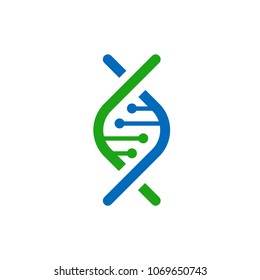 Genetic vector logo concept. DNA isolated logotype template on white background