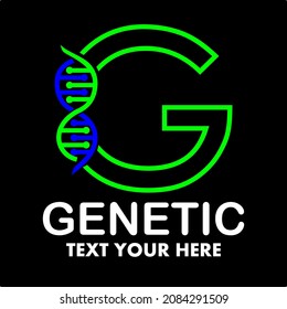 ilustración del logotipo del vector genético.Este logotipo es adecuado para el negocio