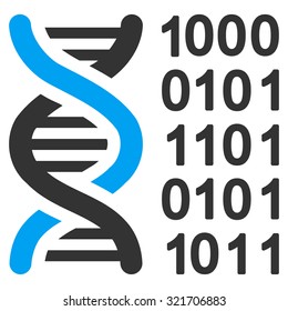 Genetical Code vector icon. Style is bicolor flat symbol, blue and gray colors, rounded angles, white background.