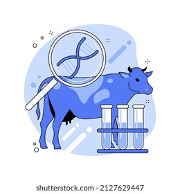 Genetically modified animals abstract concept vector illustration. Genetically modified food, animal gene experiment, dna engineering industry, disease resistant livestock abstract metaphor.