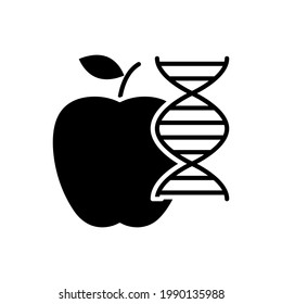 genetically modified apple solid black icon