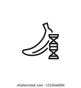 Genetically modified banana line icon. Fruit, nutrition, research. Science concept. Vector illustration can be used for topics like food, farming, mutation