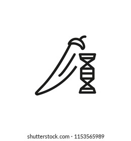 Genetically modified chili pepper line icon. Spice, helix, spiral. Innovation concept. Vector illustration can be used for topics like genetic modification, food, discovery