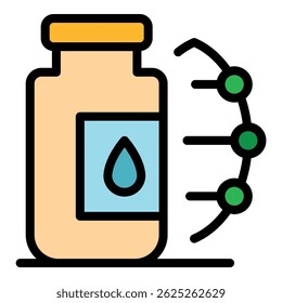 Genetically modified food icon. Outline genetically modified food vector icon color flat isolated