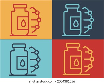 Plantilla de logotipo de alimentos modificados genéticamente, sencillo icono plano de la alimentación, la agricultura, la tecnología