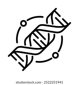 Ícone geneticamente modificado. Estilo da estrutura de tópicos. Vetor. Isolar no fundo branco.