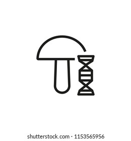 Genetically modified mushroom line icon. Nutrition, dna, helix.Biotechnology concept. Vector illustration can be used for topics like selection, science, food