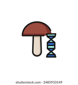 Genetically modified mushroom line icon. Nutrition, dna, helix.
Biotechnology concept. Vector illustration can be used for topics like selection, science, food