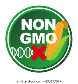 Genetically Modified Organisms(GMO) free, emblem or sticker icon
