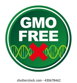 Genetically Modified Organisms(GMO) free, emblem or sticker icon