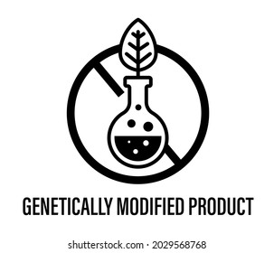 genetically modified product free emblems, badge, logo, icon Vector illustration.