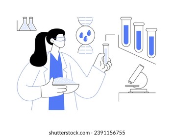 Genetically modified seeds abstract concept vector illustration. Worker cultivating genetically modified seeds in laboratory, agricultural input sector, biochemistry industry abstract metaphor.