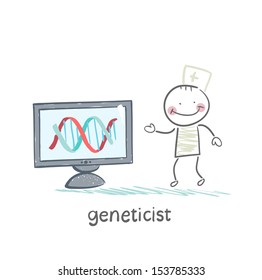 geneticist at the computer
