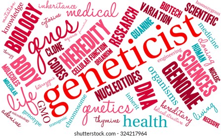 Geneticist Word Cloud On a White Background. 