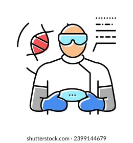 vector de icono del color del trabajador genético. signo de trabajador genetista. ilustración de símbolo aislado