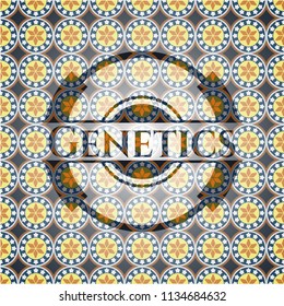 Genetics arabesque badge. arabic decoration.