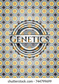 Genetics arabesque style badge. arabic decoration.