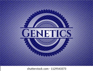 Genetics badge with jean texture