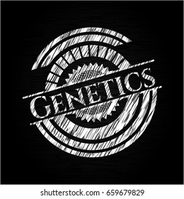 Genetics chalk emblem written on a blackboard