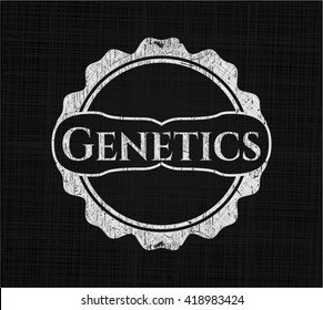 Genetics chalkboard emblem on black board