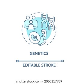 Genetics concept icon. ADHD cause abstract idea thin line illustration. Hereditary component. Genetically predisposed mother, father. Vector isolated outline color drawing. Editable stroke