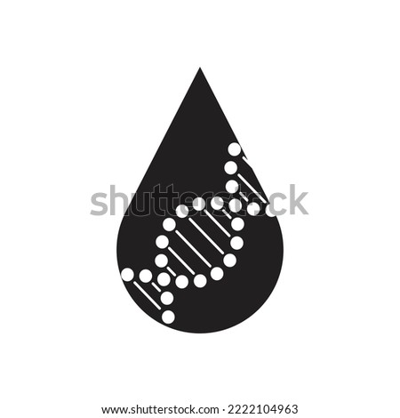 Genetics of Diabetes icon design. DNA and blood droplet vector icon. Vector illustration