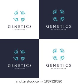 Genetics DNA Biology Science Logo Template