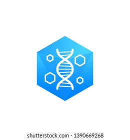 genetics, dna research vector icon