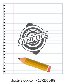Genetics draw (pencil strokes). Vector Illustration. Detailed.