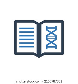 Genetics Education Book Icon Sign Symbol 