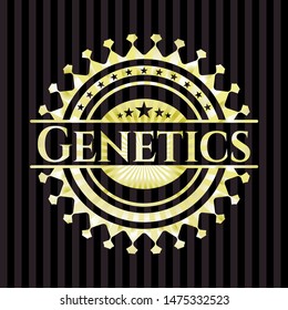 Genetics gold emblem. Vector Illustration. Detailed.