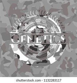 Genetics grey camouflaged emblem