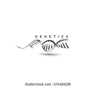 Genetics icon, dna, vector illustration