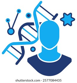 Genetics Icon - Dual Tone Style - Neuroscience Theme