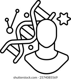 Genetics Icon - Line Style - Neuroscience Theme