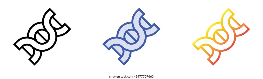 genetics icon. Linear, Blue Fill and Gradient Style Design Isolated On White Background