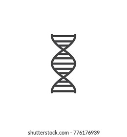 Genetics icon vector, filled flat sign, solid pictogram isolated on white. DNA strand structure symbol, logo illustration