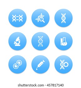 genetics icons set
