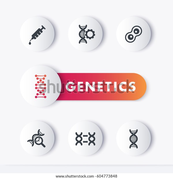 Genetics Icons Set Genetic Modification Research Stock Vector Royalty Free 604773848 7183