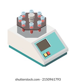 Genetics isometric composition with isolated science image on blank background vector illustration