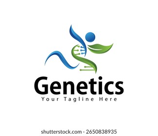 genetics leave logo creative DNA health medical design concept