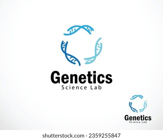 genética logo diseño de ADN creativo cuidado de la salud laboratorio concepto de línea de conexión de círculo red