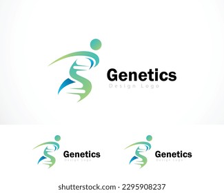 logotipo genético ADN creativo personas logotipo de atención de la salud