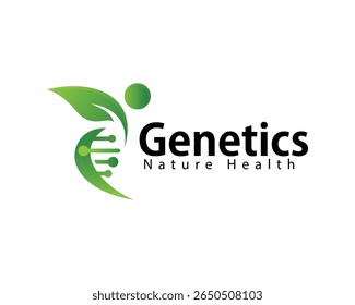 genetics logo creative nature leave health medical DNA