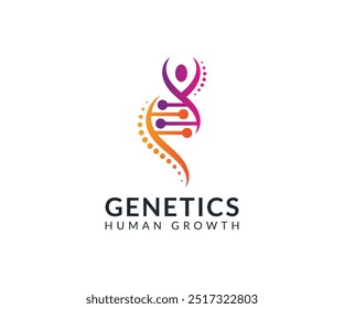 Genetics logo icon, vector symbol design with people concept. DNA and Genetics logo template for medical and healthcare clinics.