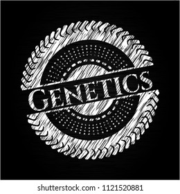 Genetics on chalkboard