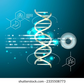 Genetics Research - Gene Editing and Modifying DNA Helix - CRISPR technology - Abstract Illustration as EPS 10 File