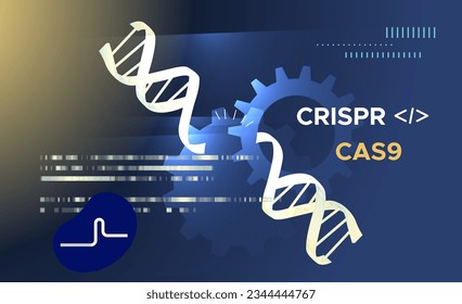 Genetics Research - Gene Editing and Modifying DNA Helix - CRISPR-CAS9 Technology - Abstract Illustration as EPS 10 File