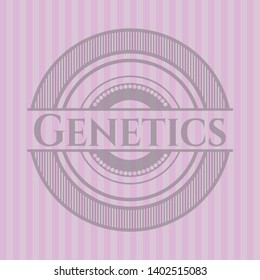 Genetics retro pink emblem. Vector Illustration. Detailed.