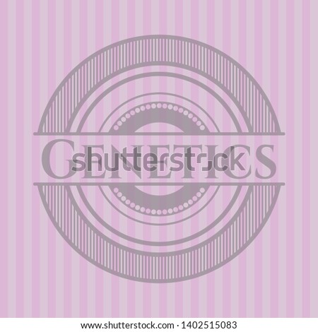 Genetics retro pink emblem. Vector Illustration. Detailed.